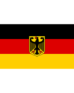 Flag: Germany  unoff | State flag with coat of arms instead of  federal shield   unofficial variant