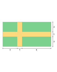 Flag: Geometric construction of the flag of the City of Pula