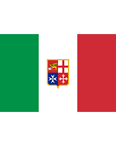 Flag: Civil Ensign of Italy | Italy used by Italy current since 9 November 1947 created by format 2 3 shape rectangular colours see included flag other characteristics naval ensign Civil naval flag of Italy  the military naval flag differs from this one i