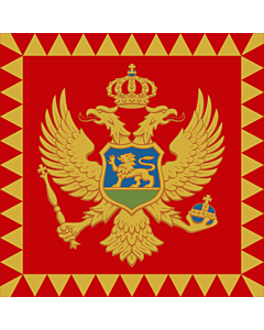 Flag: Standard of the President of Montenegro  on land