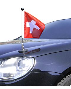  Magnetic Car Flag Pole Diplomat-1 Switzerland (square, 25×25 cm)