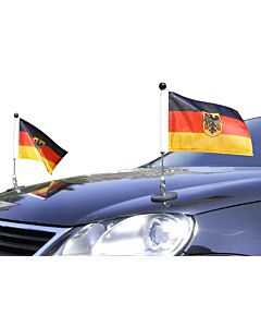  Pair  Magnetic Car Flag Pole Diplomat-1 Germany with coat of arms 