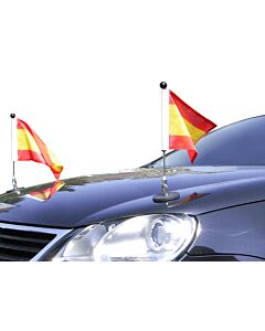  Pair  Magnetic Car Flag Pole Diplomat-1 Spain
