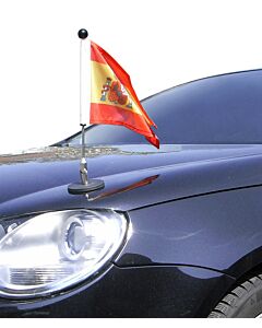  Magnetic Car Flag Pole Diplomat-1.30 Spain with coat of arms 
