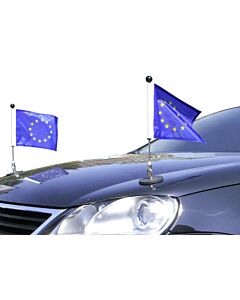  Pair  Magnetic Car Flag Pole Diplomat-1 Europe (EU)