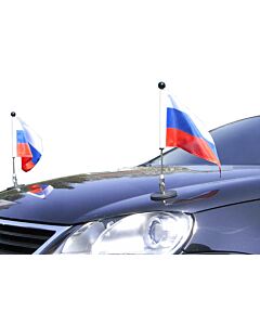  Pair  Magnetic Car Flag Pole Diplomat-1 Russia