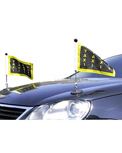 Pair  Magnetic Car Flag Pole Diplomat-1 with customized printed flag