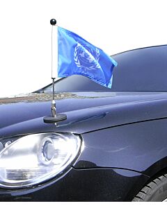  Pair  Magnetic Car Flag Pole Diplomat-1.30 United Nations (UN)