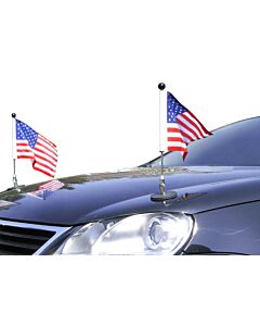  Pair  Magnetic Car Flag Pole Diplomat-1 USA